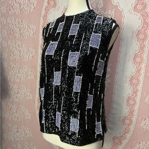 Elegant Black and Purple Women's Top
